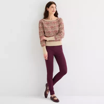 St. John's Bay Womens Boat Neck Long Sleeve Sweater