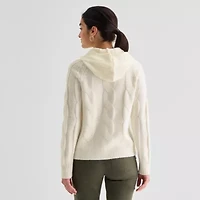 St. John's Bay Womens Mock Neck Long Sleeve Cardigan