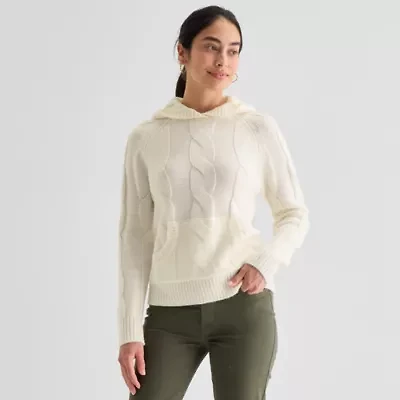 St. John's Bay Womens Mock Neck Long Sleeve Cardigan