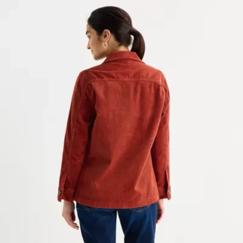 St. John's Bay Womens Midweight Shirt Jacket