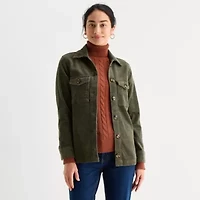 St. John's Bay Womens Midweight Shirt Jacket
