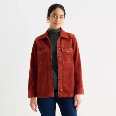 St. John's Bay Womens Midweight Shirt Jacket