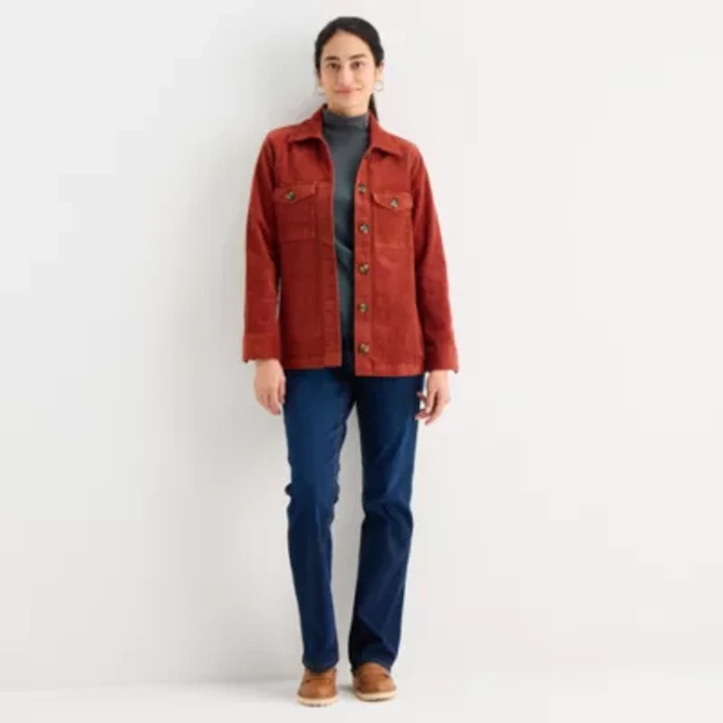 St. John's Bay Womens Midweight Shirt Jacket