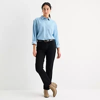 St. John's Bay Womens Long Sleeve Regular Fit Button-Down Shirt