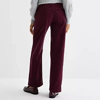 St. John's Bay Womens Mid Rise Wide Leg Corduroy Pant