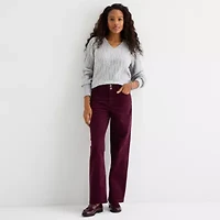 St. John's Bay Womens Mid Rise Wide Leg Corduroy Pant