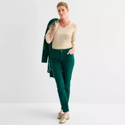Liz Claiborne Womens V Neck Long Sleeve T-Shirt
