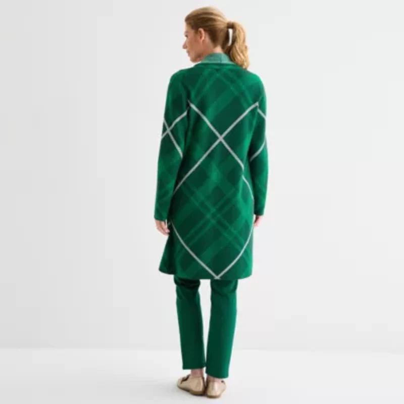 Liz Claiborne Womens Long Sleeve Open Front Cardigan