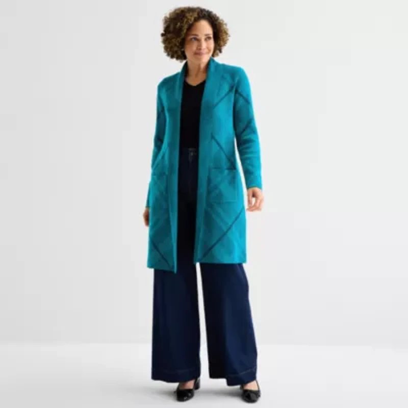 Liz Claiborne Womens Long Sleeve Open Front Cardigan