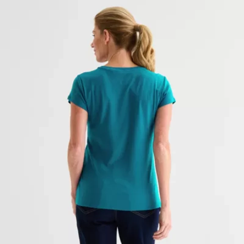 Liz Claiborne Womens Crew Neck Short Sleeve T-Shirt
