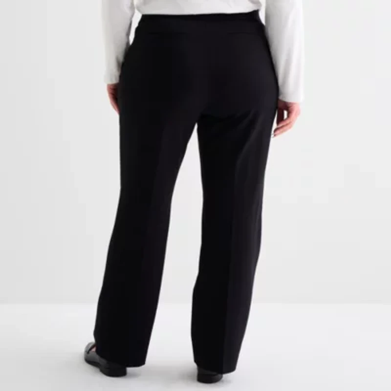 Liz Claiborne Womens Ankle Mid Rise Plus Pant
