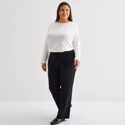 Liz Claiborne Womens Ankle Mid Rise Plus Pant