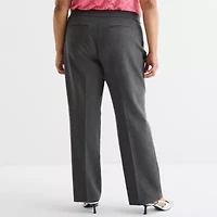 Liz Claiborne Womens Plus Ankle Mid Rise Pant