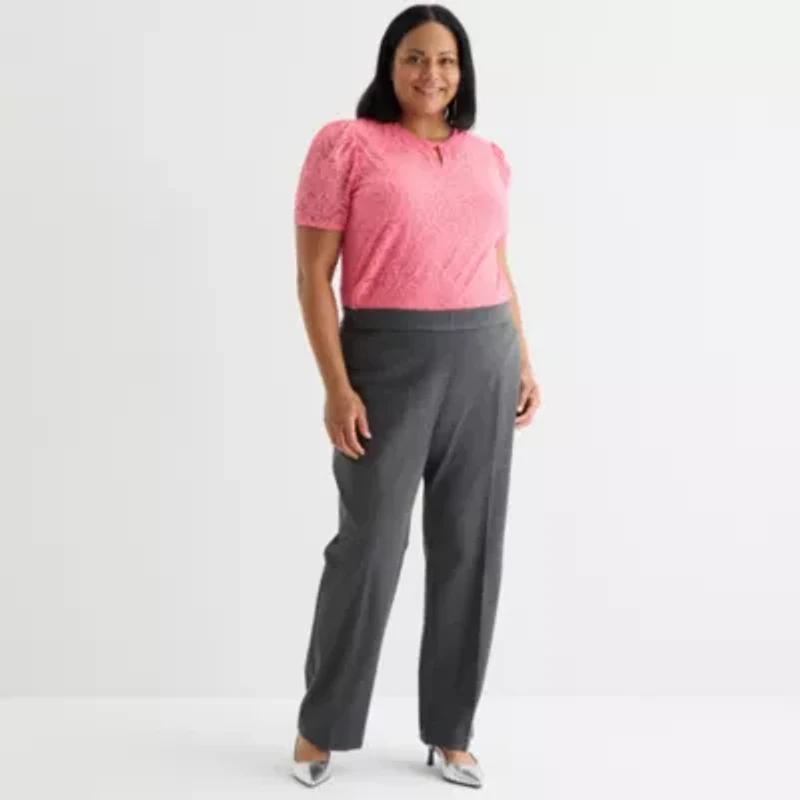 Liz Claiborne Womens Plus Ankle Mid Rise Pant