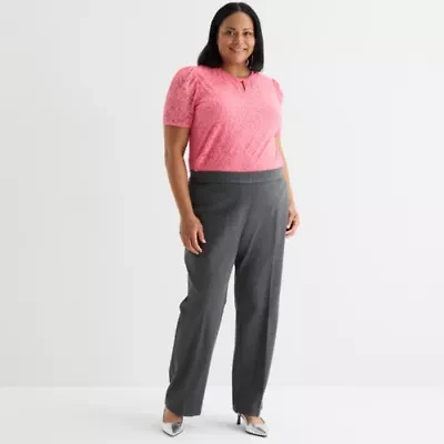 Liz Claiborne Womens Plus Ankle Mid Rise Pant