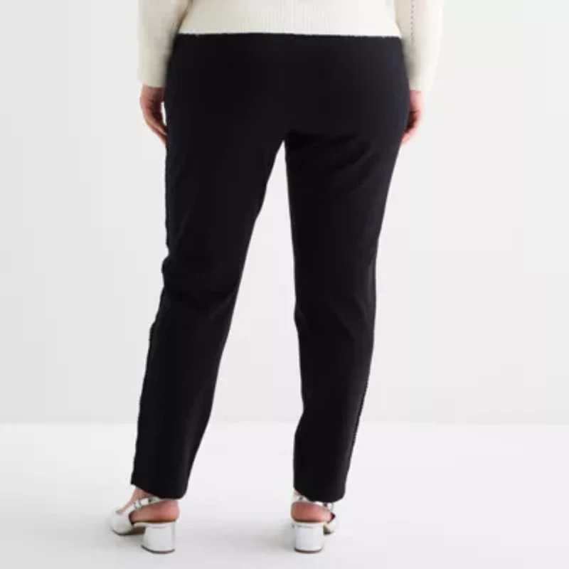 Liz Claiborne Ponte Womens Plus Straight Pull-On Pant