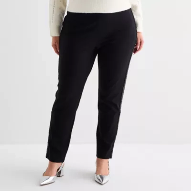 Liz Claiborne Ponte Womens Plus Straight Pull-On Pant