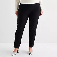 Liz Claiborne Ponte Womens Plus Straight Pull-On Pant