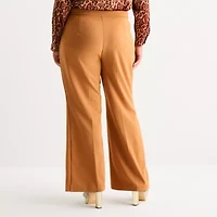 Bold Elements Womens Flare Mid Rise Plus Trouser