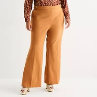 Bold Elements Womens Flare Mid Rise Plus Trouser