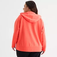 Xersion Womens Super Soft Fleece Full Zip Hoodie Plus
