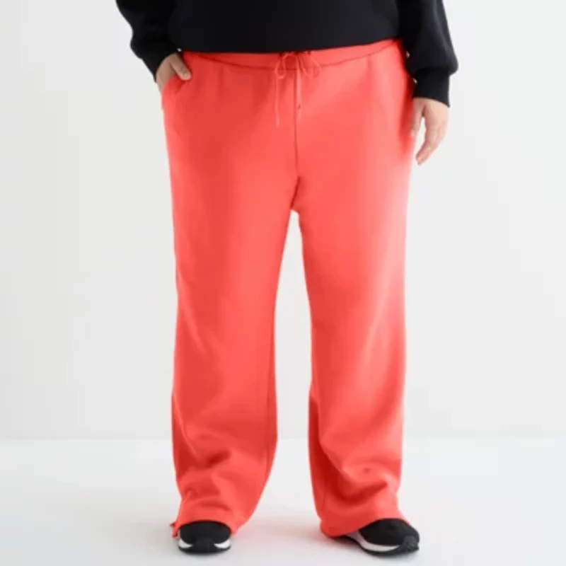 Xersion Womens Super Soft Fleece Straight Leg Sweatpant Plus