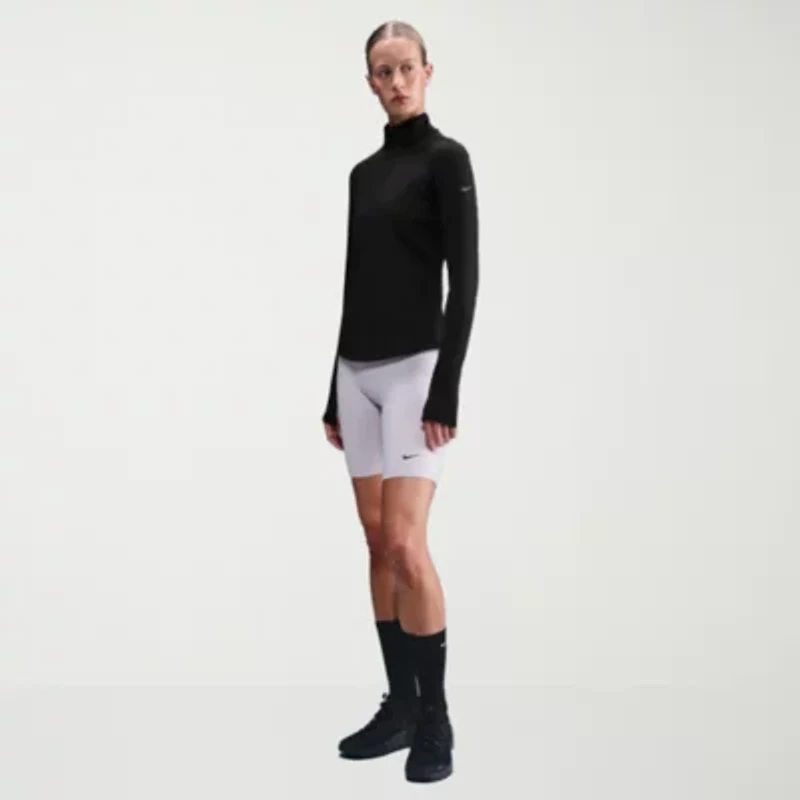 Nike Womens Mock Neck Long Sleeve Active Quarter-Zip Pullover