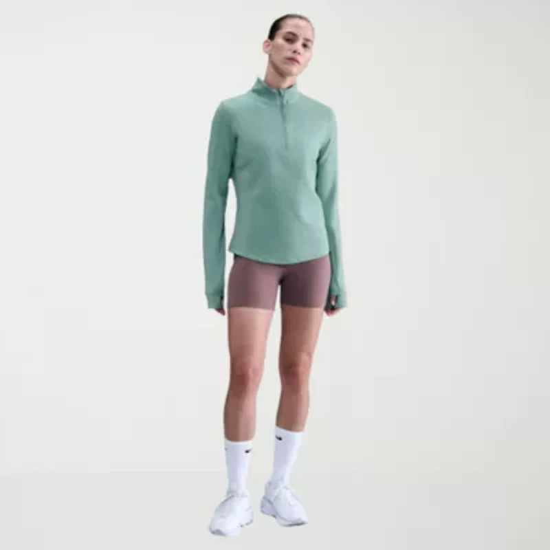 Nike Womens Mock Neck Long Sleeve Active Quarter-Zip Pullover