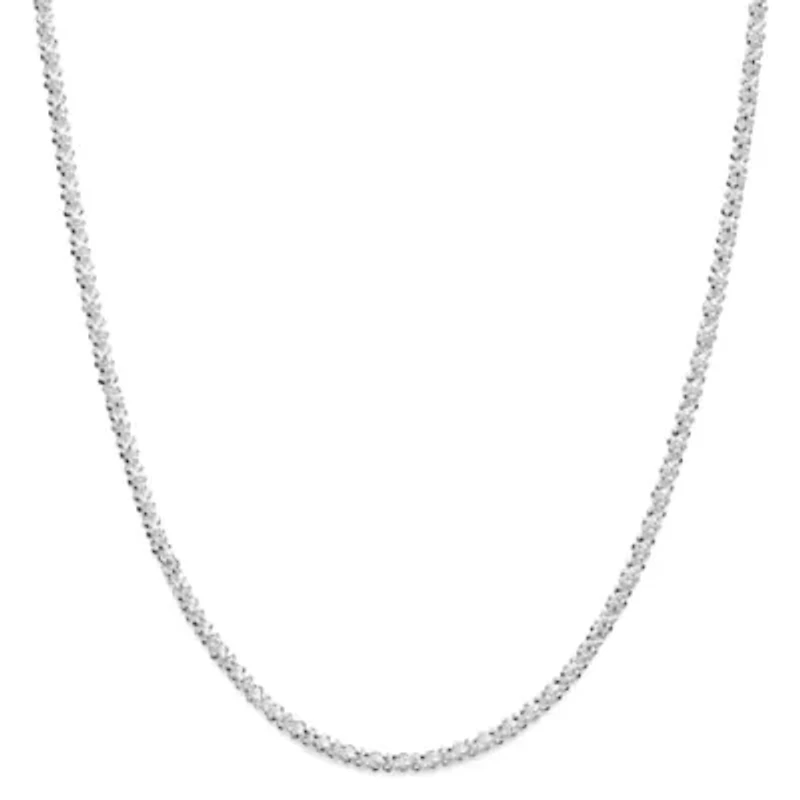 Sterling Silver Criss-Cross Chain Necklace