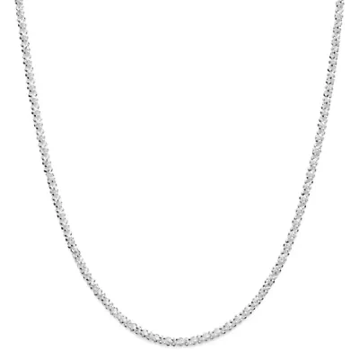 Sterling Silver Criss-Cross Chain Necklace