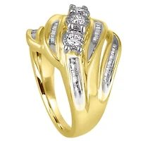 Love Lives Forever Womens 1/2 CT. T.W. Natural White Diamond 10K Gold 3-Stone Engagement Ring