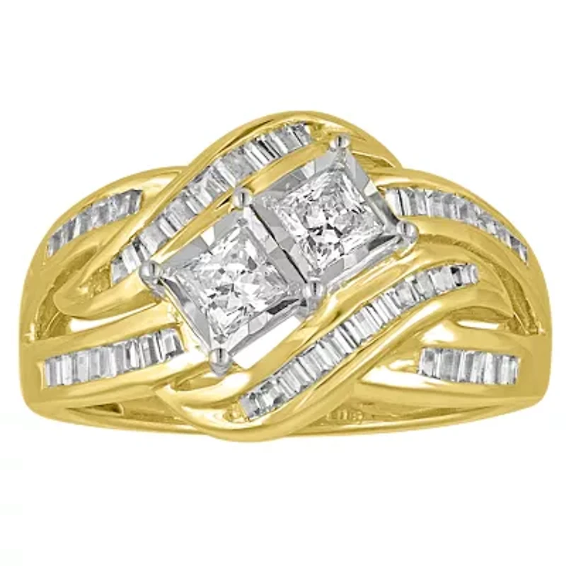 Love Lives Forever Womens 1 CT. T.W. Natural White Diamond 10K Gold Engagement Ring