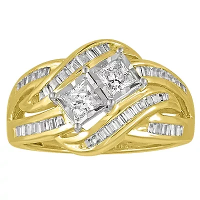 Love Lives Forever Womens 1 CT. T.W. Natural White Diamond 10K Gold Engagement Ring