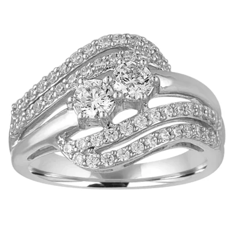 Two Forever Womens 1 CT. T.W. Natural White Diamond 10K Gold Engagement Ring