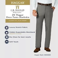 Haggar JMH Sharkskin Mens Classic Fit Dress Flat Front Pant