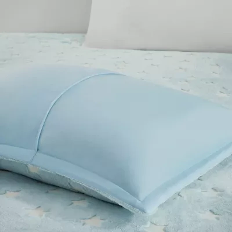 Mi Zone Kids Avery Glow In The Dark Plush Comforter Set with decorative pillow