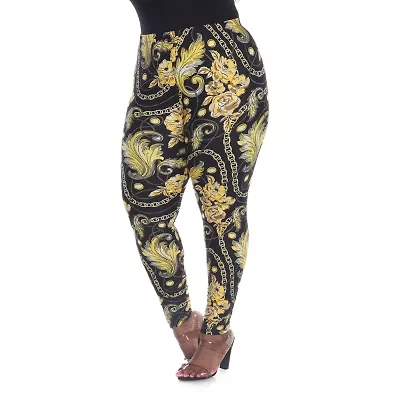 White Mark Womens Mid Rise 26" Plus Full Length Leggings