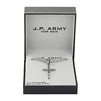 J.P. Army Men's Jewelry Stainless Steel 22 Inch Link Cross Pendant Necklace