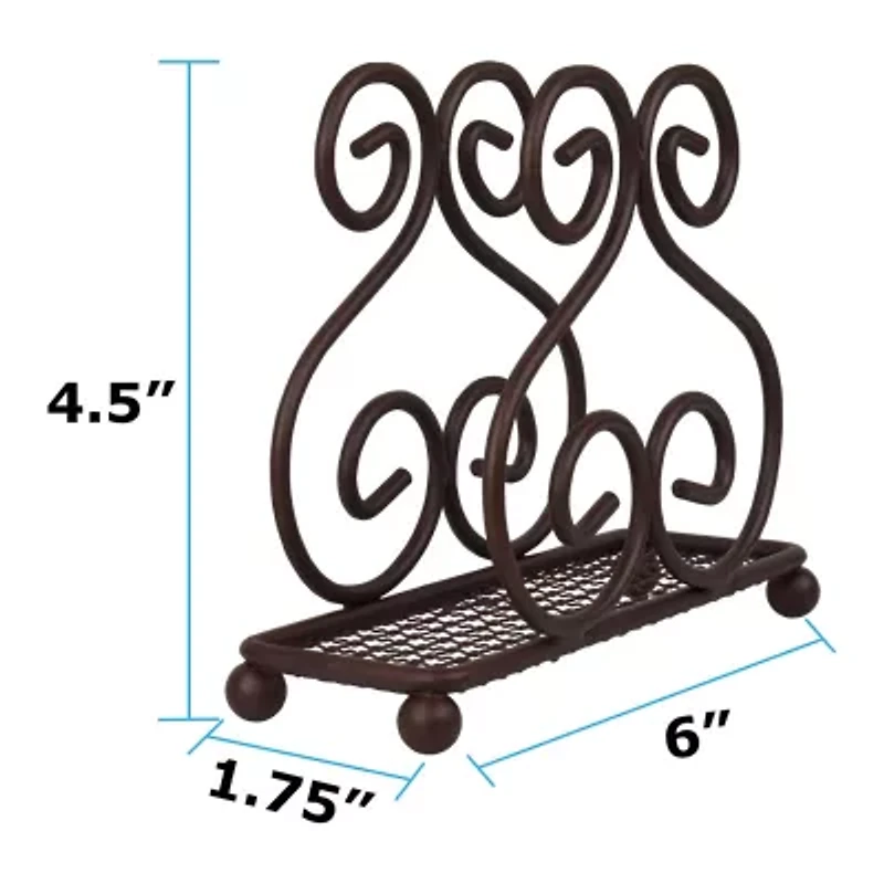 Blue Donuts Scroll Collection Bronze Napkin Holder - 1 Pair