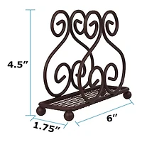 Blue Donuts Scroll Collection Bronze Napkin Holder - 1 Pair