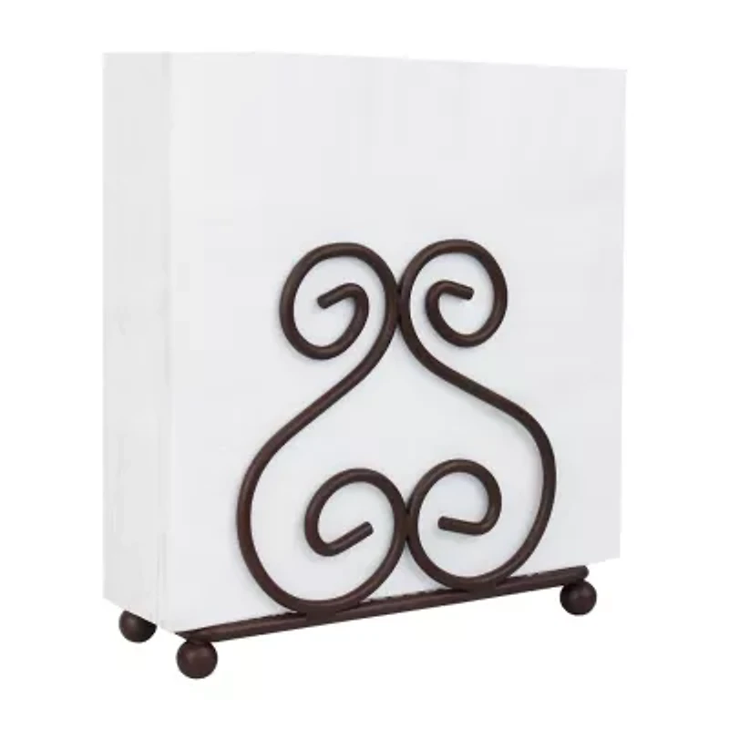 Blue Donuts Scroll Collection Bronze Napkin Holder - 1 Pair