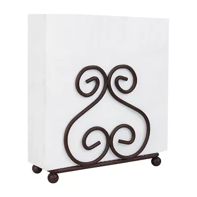 Blue Donuts Scroll Collection Bronze Napkin Holder - 1 Pair