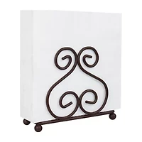 Blue Donuts Scroll Collection Bronze Napkin Holder - 1 Pair