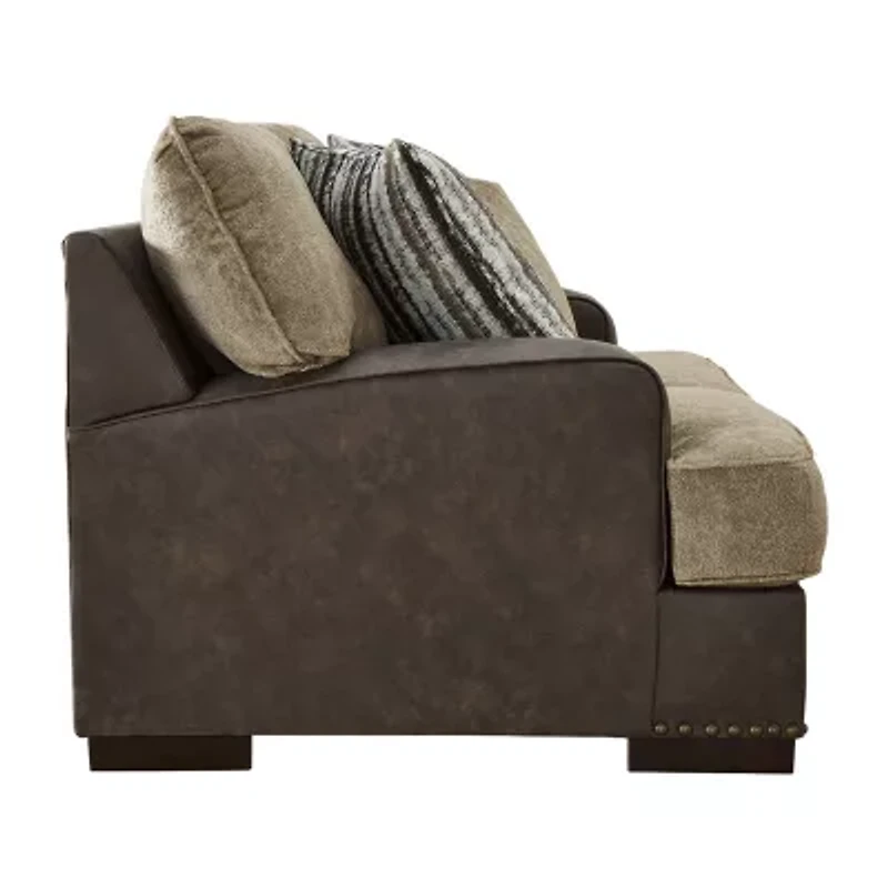 Signature Design by Ashley® Alesbury Faux Leather Track-Arm Loveseat