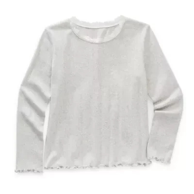 Thereabouts Little & Big Kid Girls Scoop Neck Long Sleeve T-Shirt