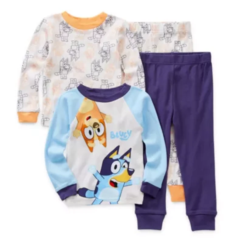 Bluey Toddler Boys Crew Neck Long Sleeve 4-pc. Pajama Sets