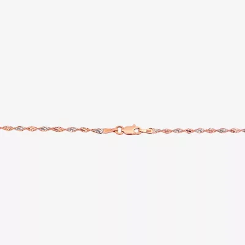 Womens 14K Two Tone Gold 16 Inch Fashion Chain Necklace