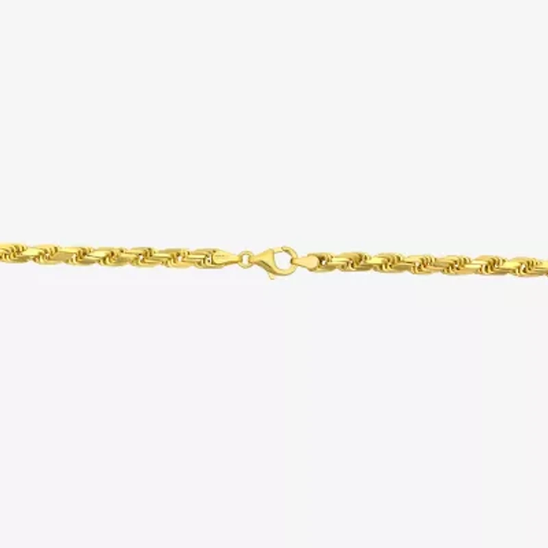 Made in Italy Unisex Adult 10K Gold 22 Inch Rope Chain Necklace