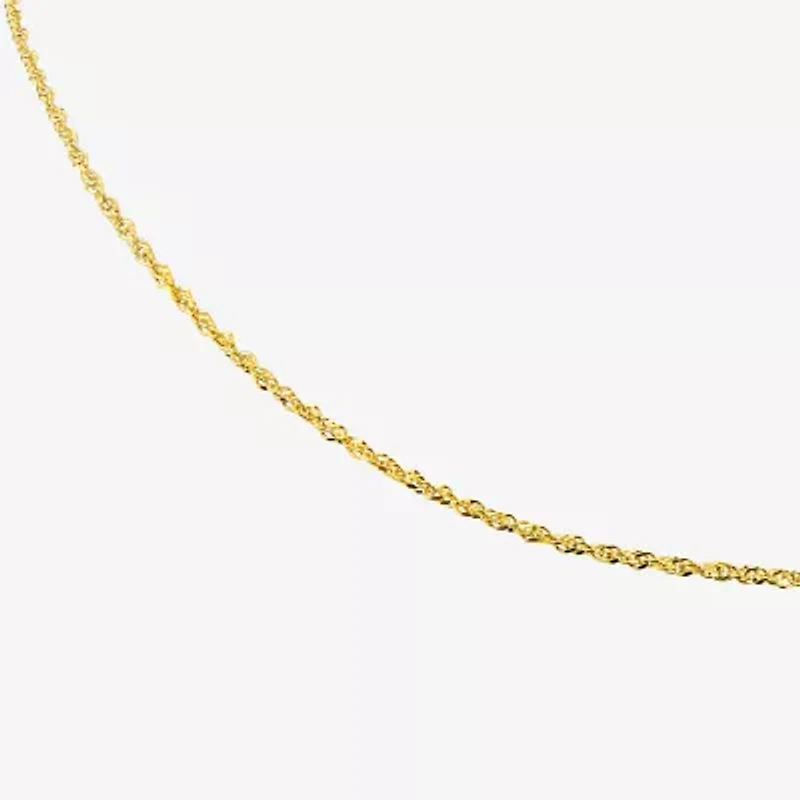 Made in Italy Womens 18K Gold 16 Inch Singapore Chain Necklace