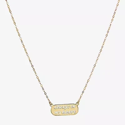 Womens 10K Gold 17 Inch Pendant Necklace